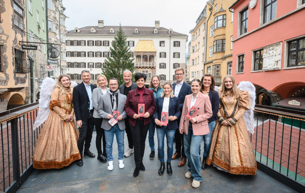 Michael Gsaller (Stadtmarketing Hall in Tirol), Angelika Hronek (Ortsmarketing St. Johann in Tirol), Manfred Berkmann (Stadtmarketing Schwaz), Robert Neuner (Bergweihnacht Innsbruck), Karin Seiler (Geschäftsführerin der Tirol Werbung), Lisa Krenkel (TVB Seefeld), Margret Winkler (TVB Kufsteinerland), Felix Hofinger (Wirtschaftskammer Tirol), Melanie Haas (Achenseeschifffahrt), Sabine Geir (Alpbachtal Tourismus).