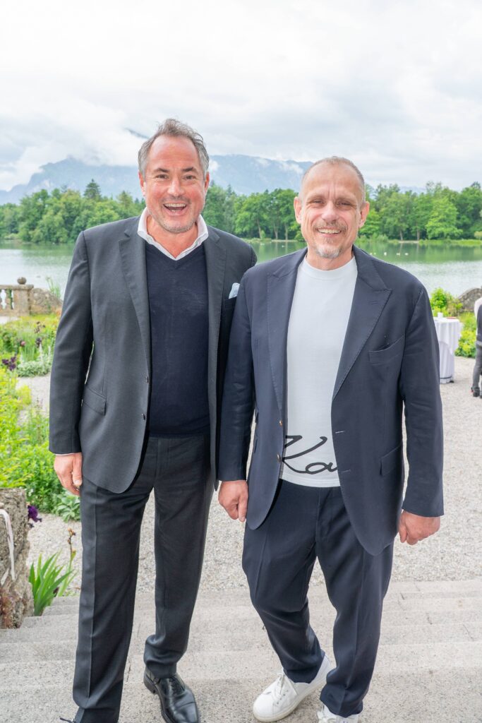 Gery Keszler, Caterer Ulrich Dahlmann freuen sich auf die 1. AmfAR Gala in Salzburg